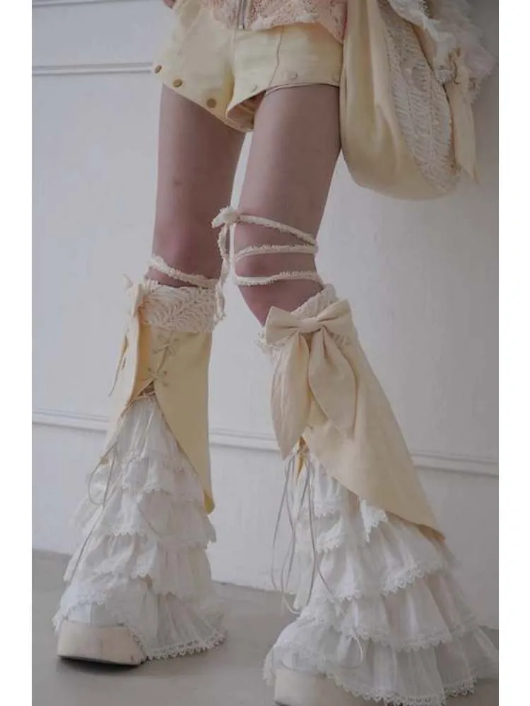 Bowknots Tiered Leg Warmers【s0000008149】