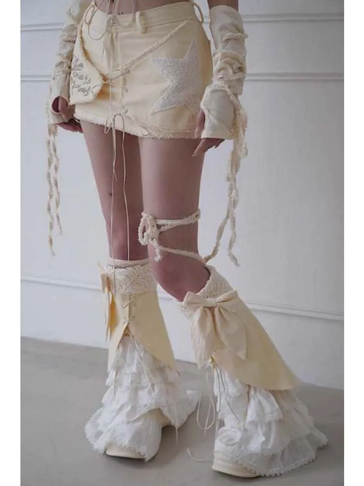 Bowknots Tiered Leg Warmers【s0000008149】