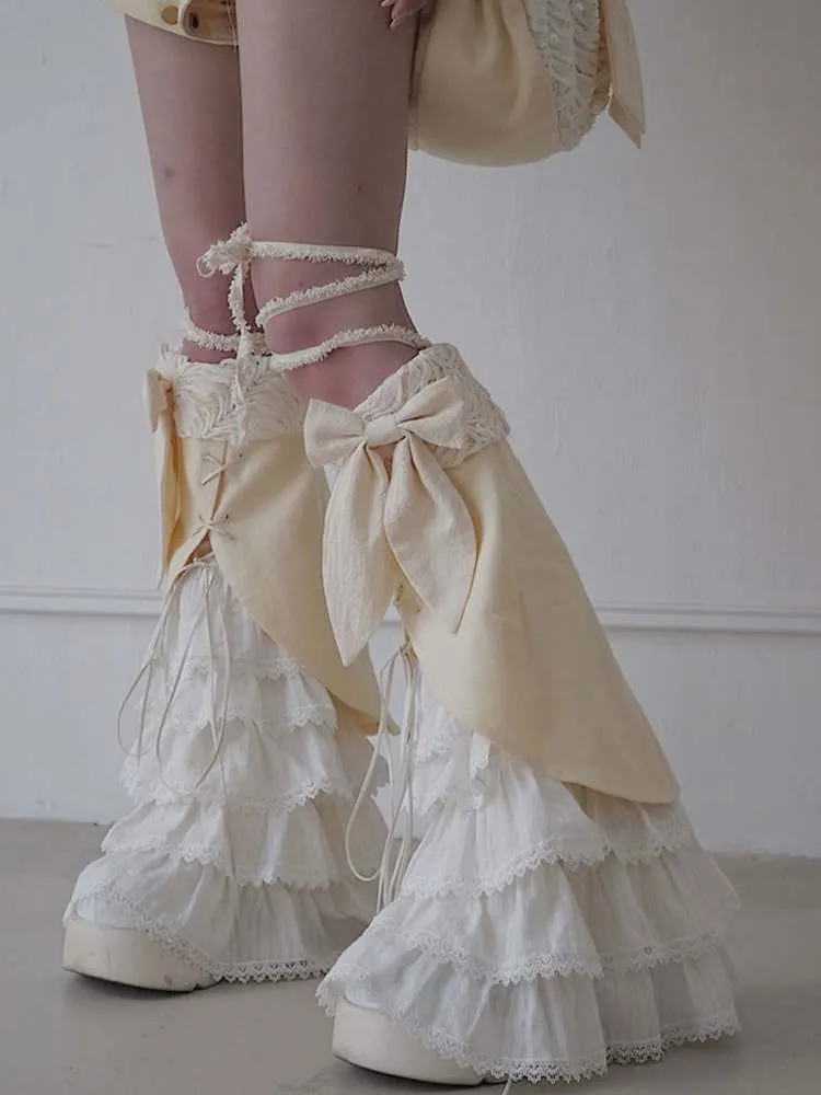 Bowknots Tiered Leg Warmers【s0000008149】