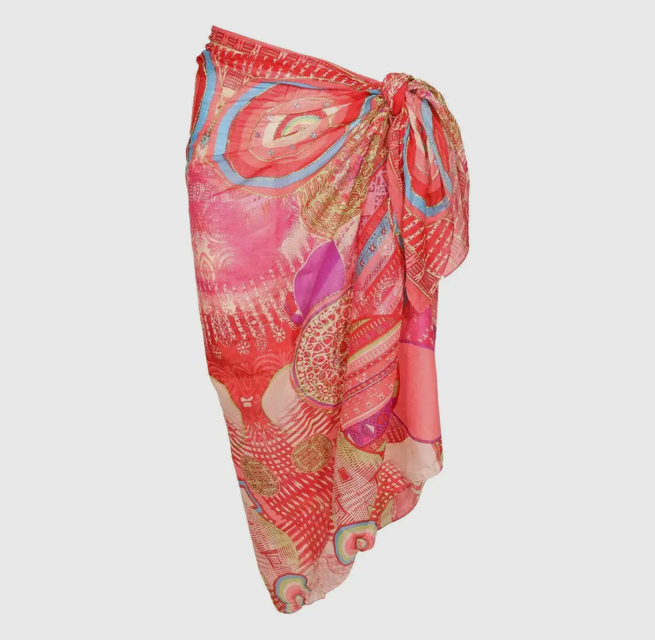 Bright Beach wrap Embroidered Cotton Sarong