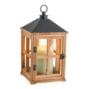 CANDLE WARMERS ETC Wooden Candle Warmer Lantern for Top-Down Candle Melting, Natural Teak