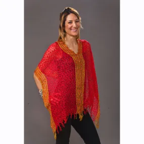 Cheppu Shrug - Red Gold Border