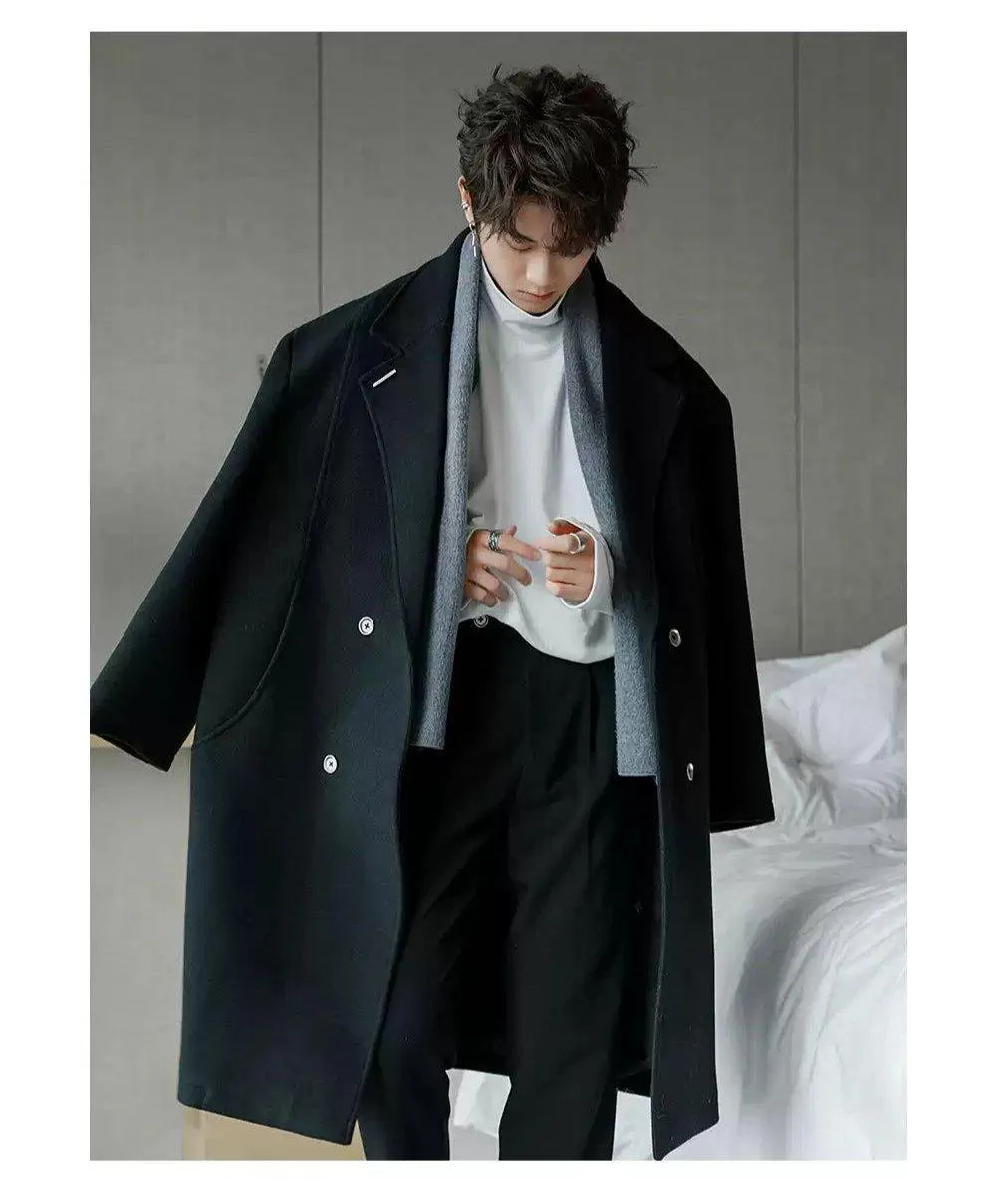 Chuan Double-Breasted With Scarf Long Coat