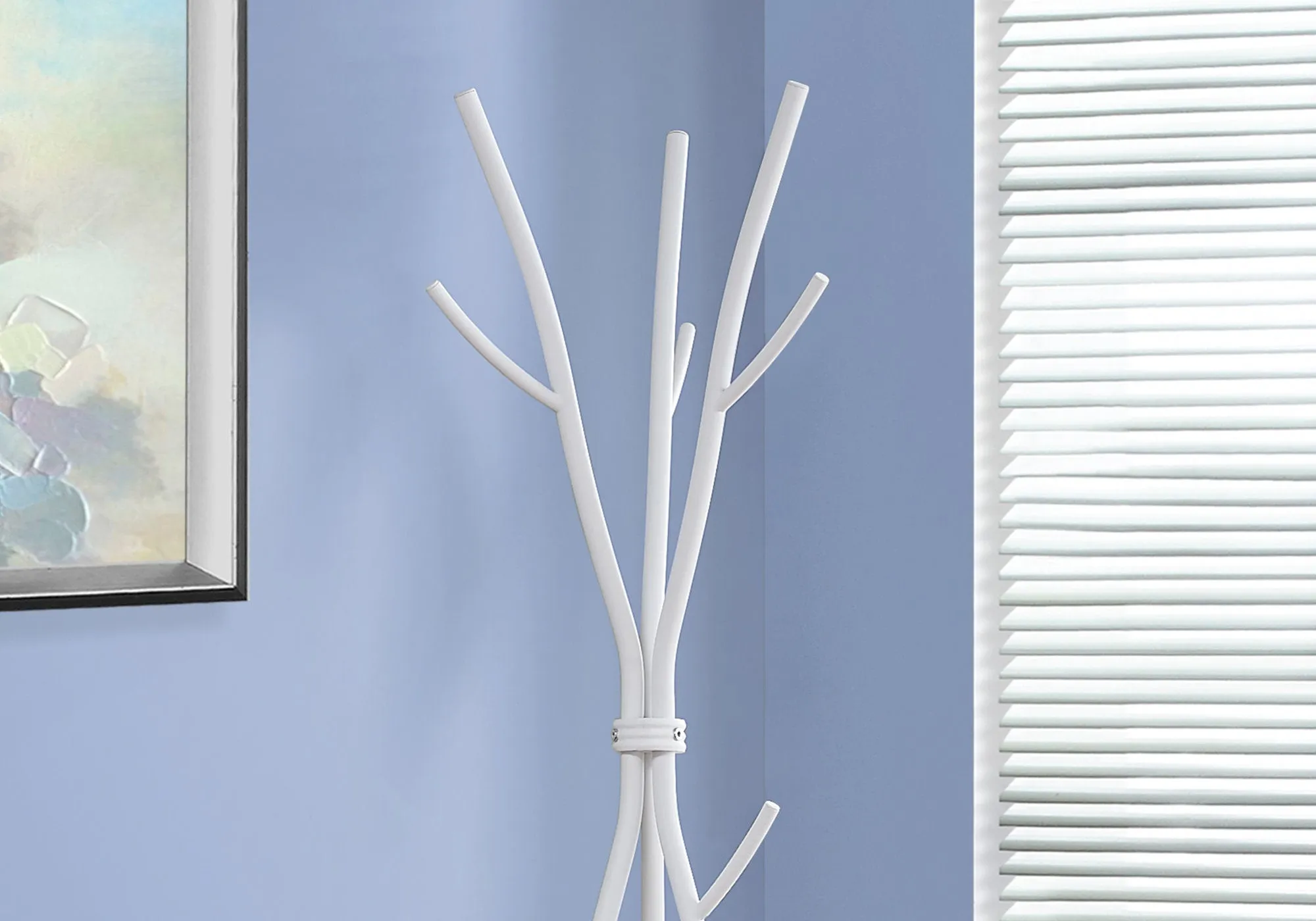 Coat Rack - 74"H / White Metal