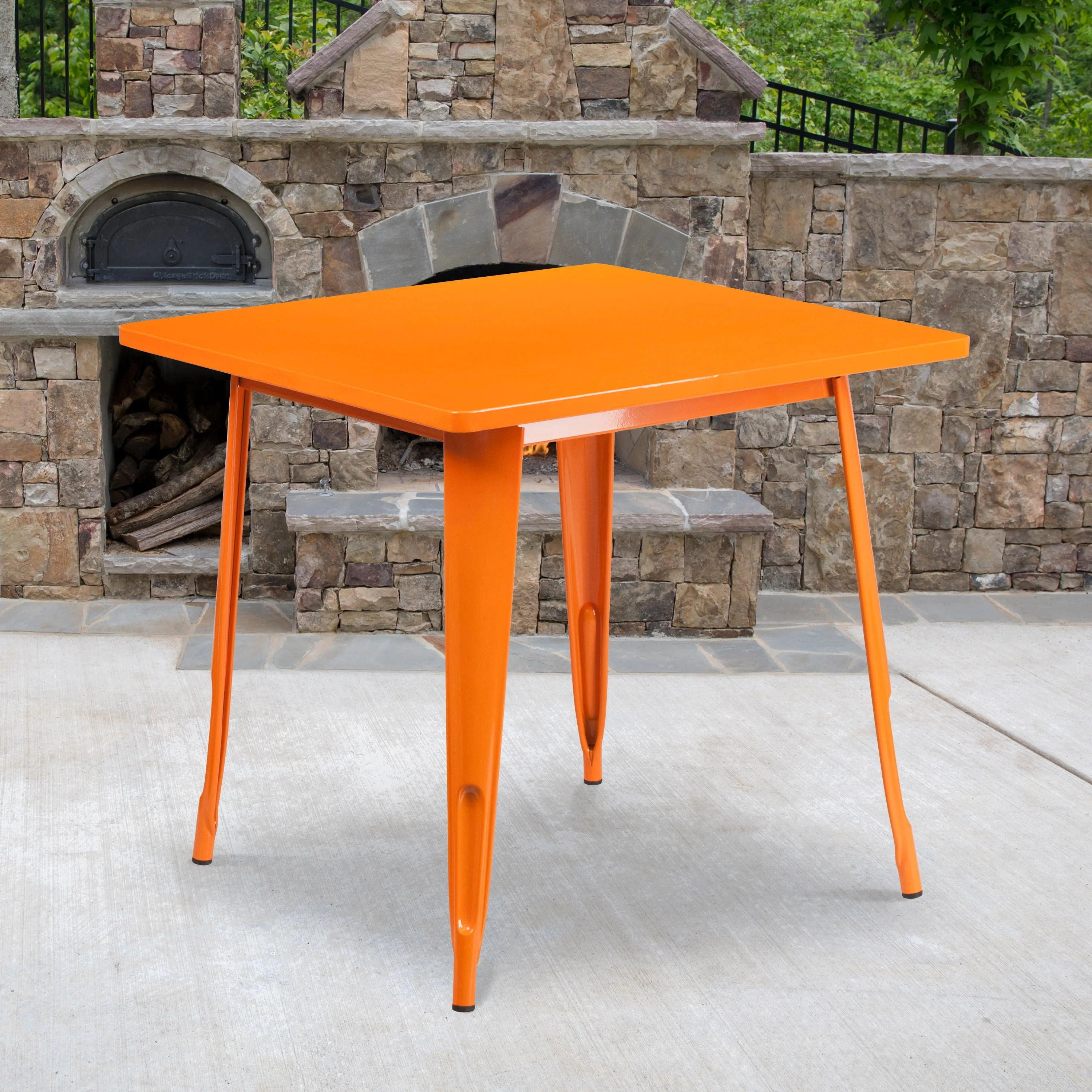 Commercial Grade 31.5" Square Metal Indoor-Outdoor Table