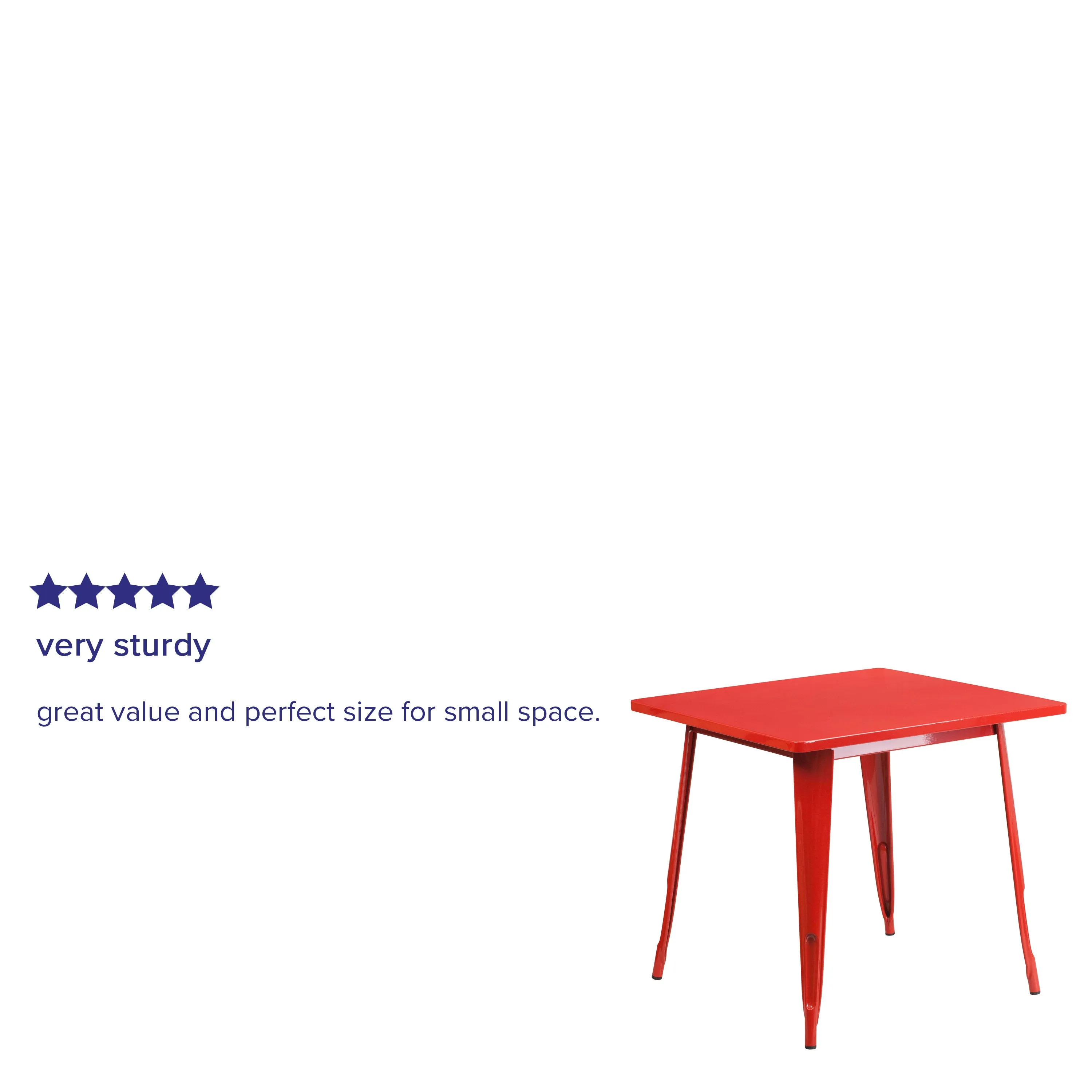 Commercial Grade 31.5" Square Metal Indoor-Outdoor Table