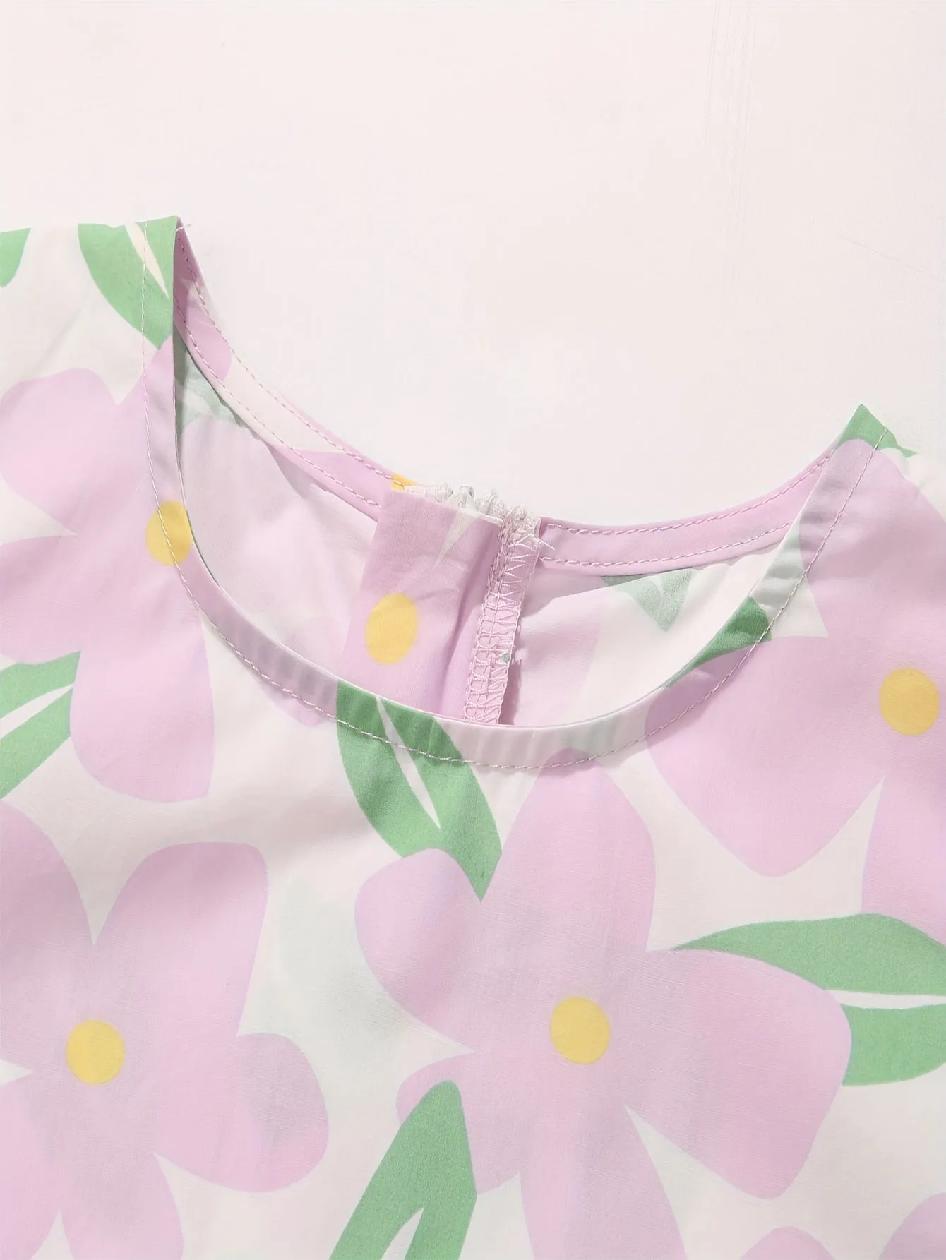 Cotton Floral Princess Dress for Toddlers and Little Girls - Sleeveless, Ruffle Hem, Lightweight, Casual Style, Non-Stretch, Woven, Perfect for Summer - Qingse @ Childhood Brand