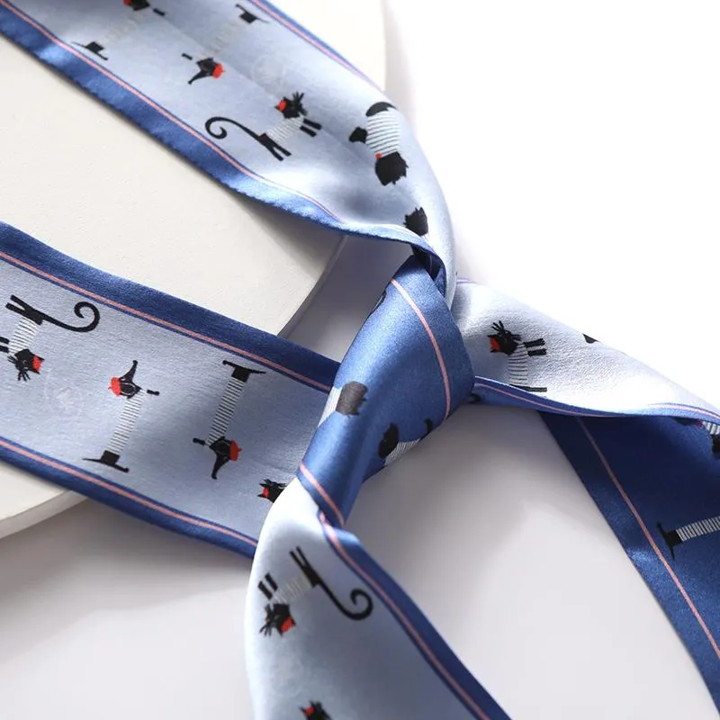 Cute Skinny Double Layer Silk Scarf Silk Ribbon