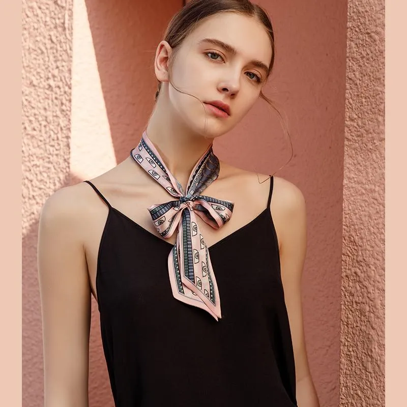 Cute Skinny Double Layer Silk Scarf Silk Ribbon
