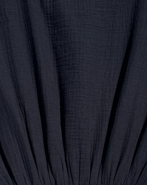Drap Dress Navy Blue Muslin