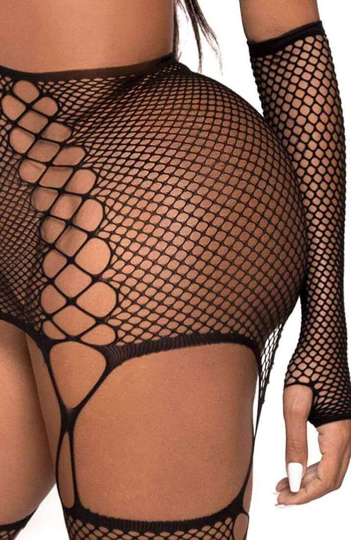 Dual net bodystocking & gloves - Call Me