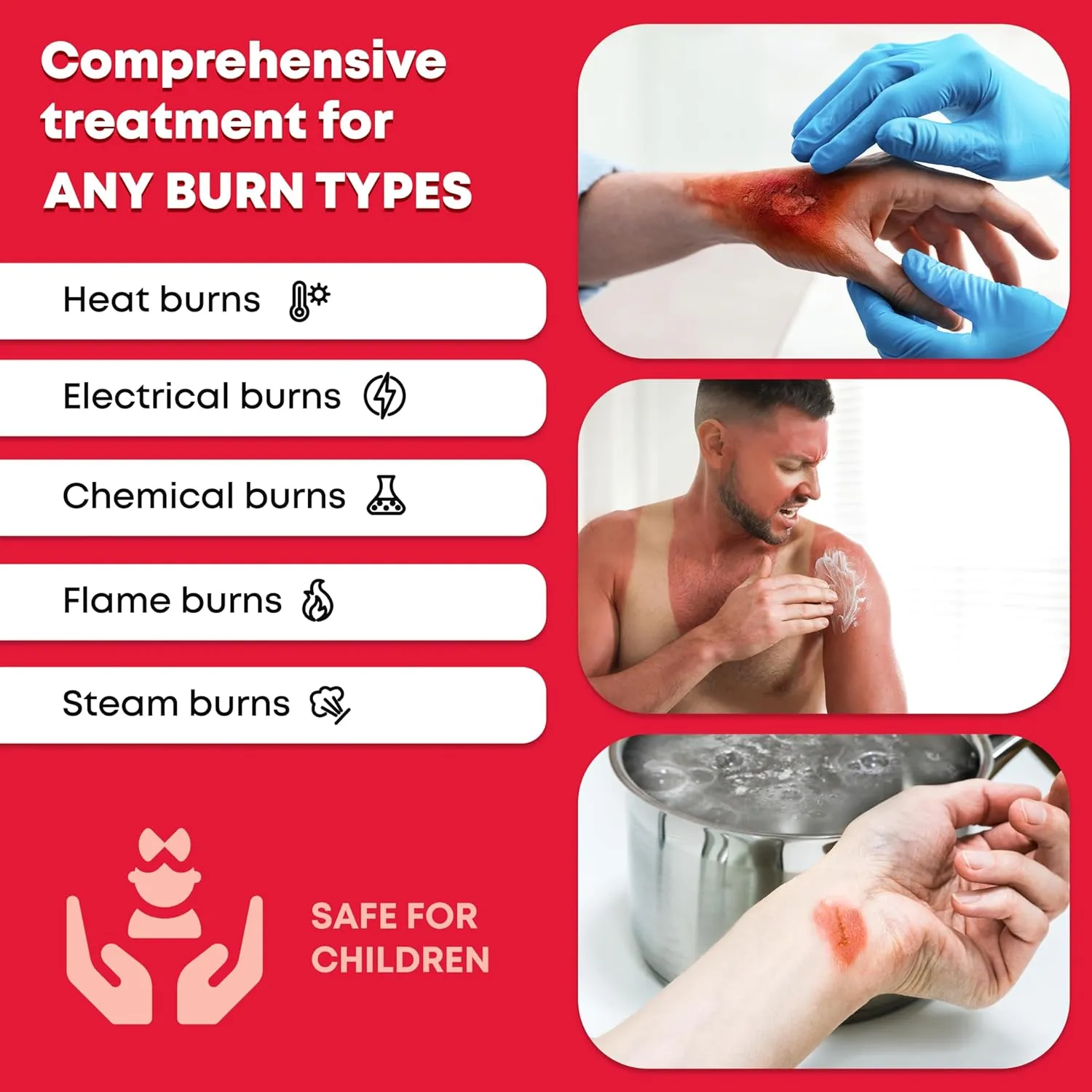 Ever Ready First Aid Emergency Burn Kit in Compact First Aid All-Purpose Resealable Pack for Home, Office & Travel