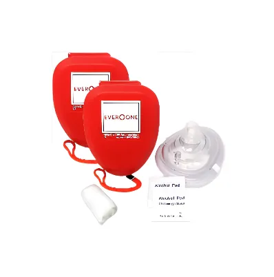 EverOne CPR Rescue Mask, Adult/Child Pocket Resuscitator, Hard Case with Wrist Strap   Gloves & Wipes