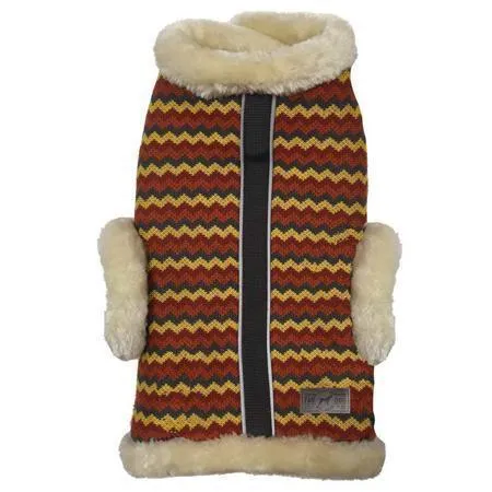 Fabdog | Multi Zig Zag Mammoth Lodge Shearling Dog Coat