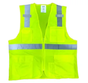 Forge  Men's Hi-Vis Surveyor Zip Eight Pocket Vest