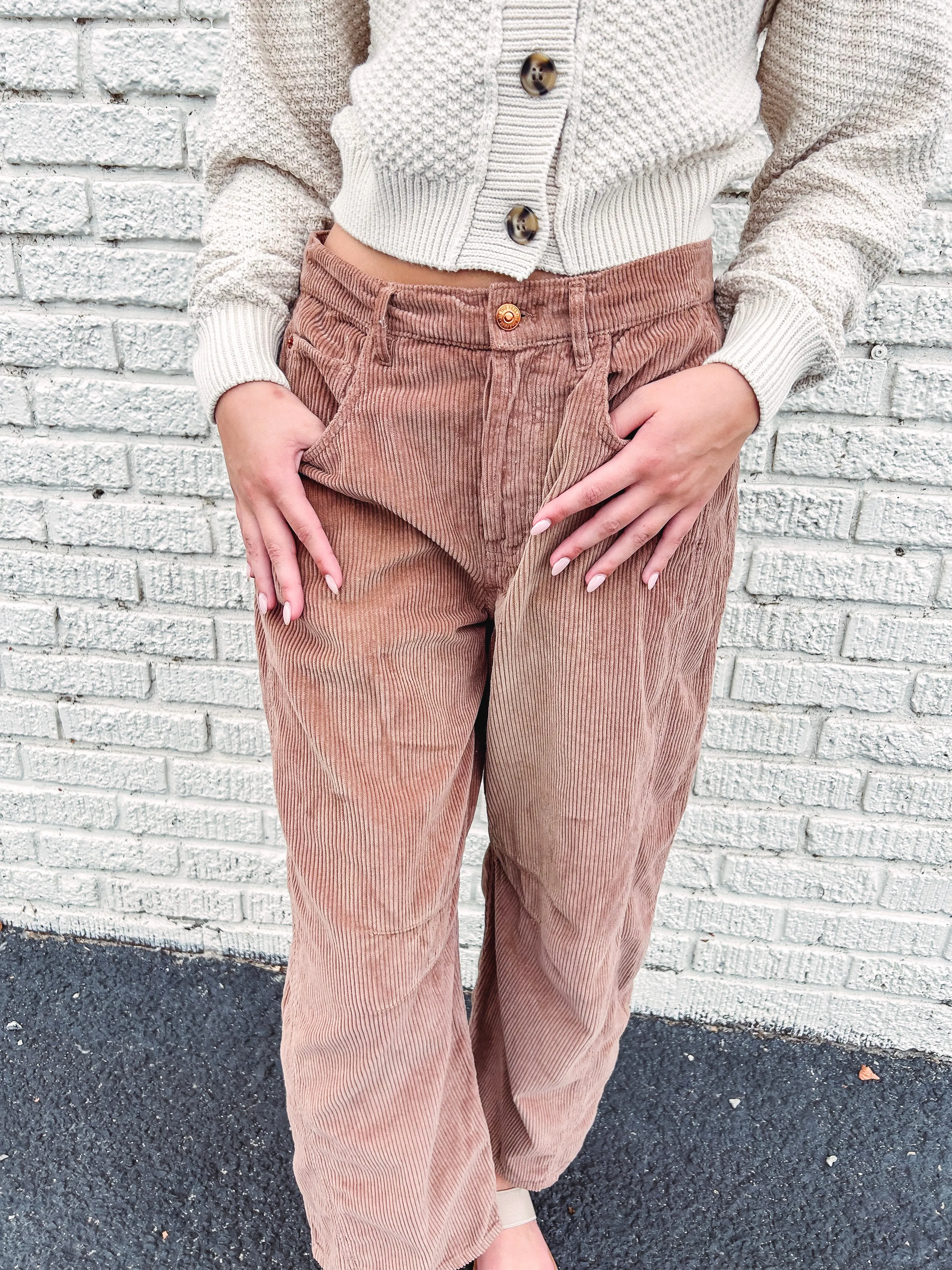 Free People Good Luck Corduroy Barrel Jeans