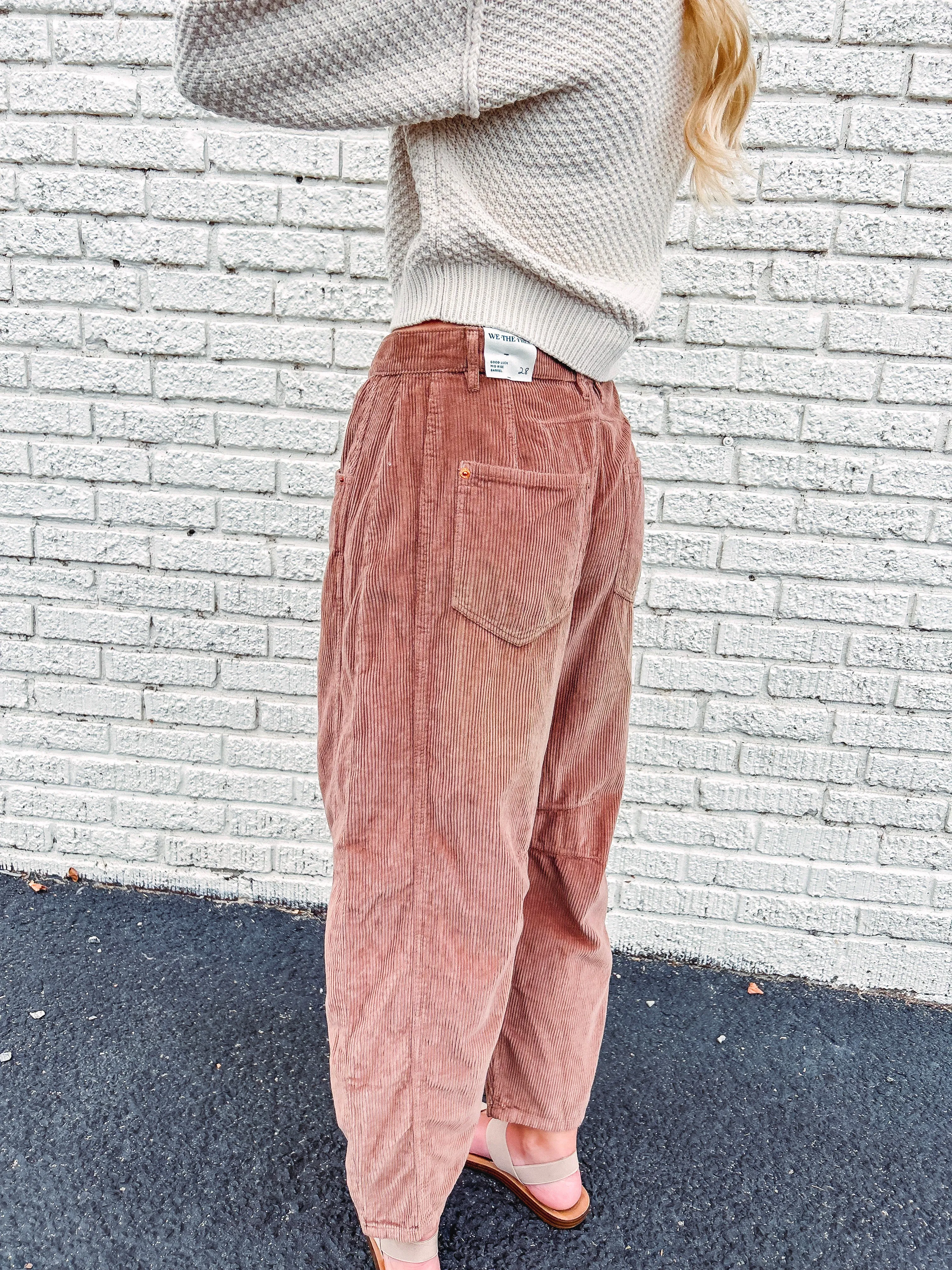 Free People Good Luck Corduroy Barrel Jeans