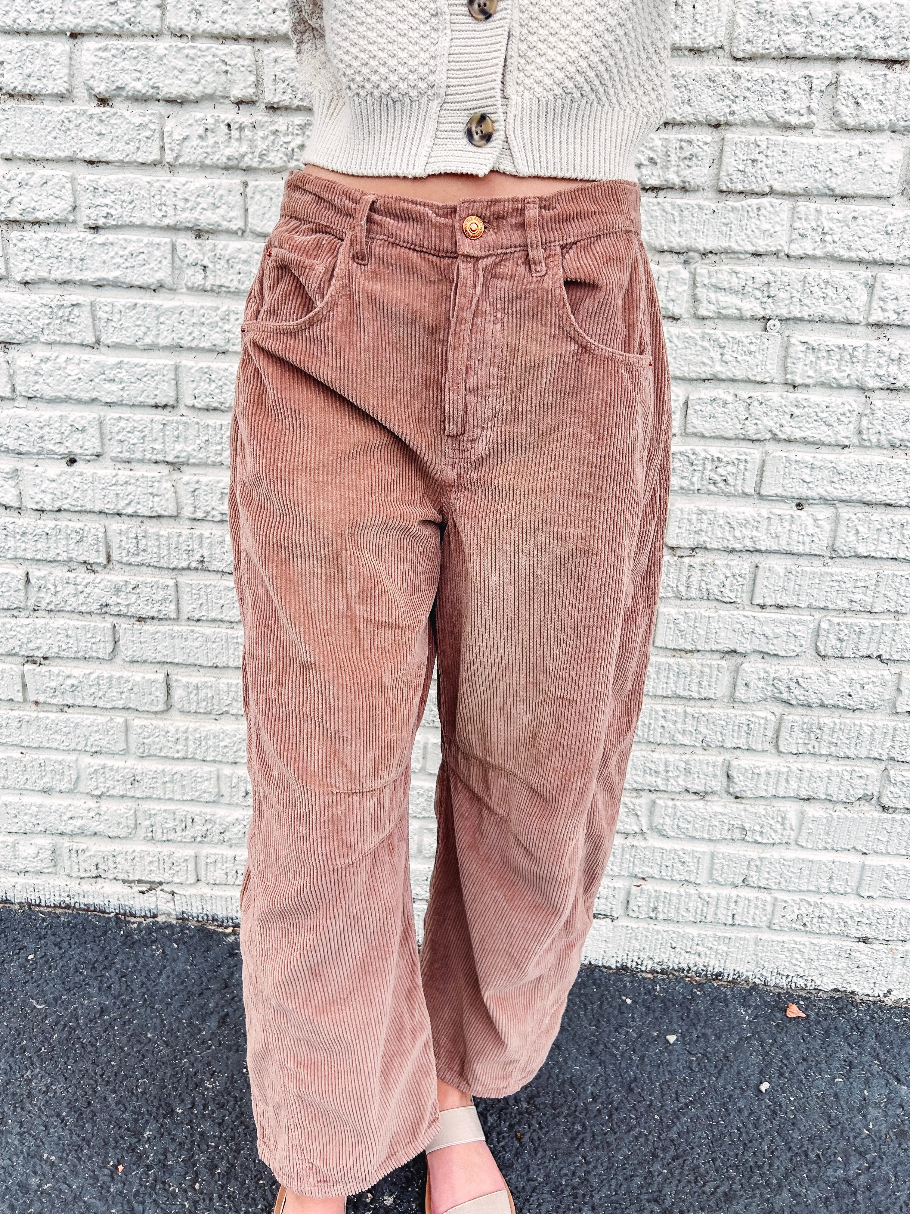 Free People Good Luck Corduroy Barrel Jeans