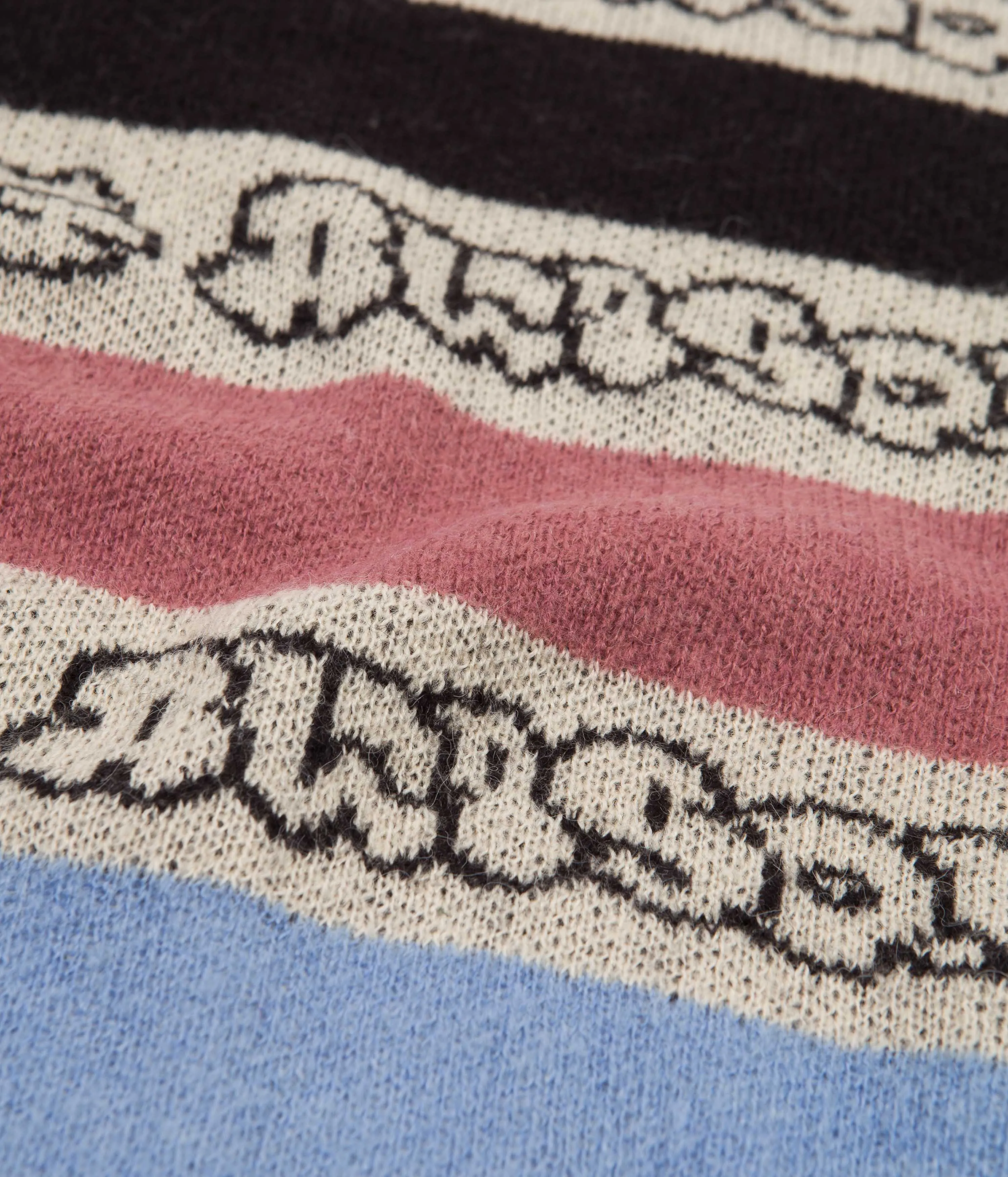 Fucking Awesome Wanto Brushed Crewneck Sweatshirt - Pink / Black / Blue