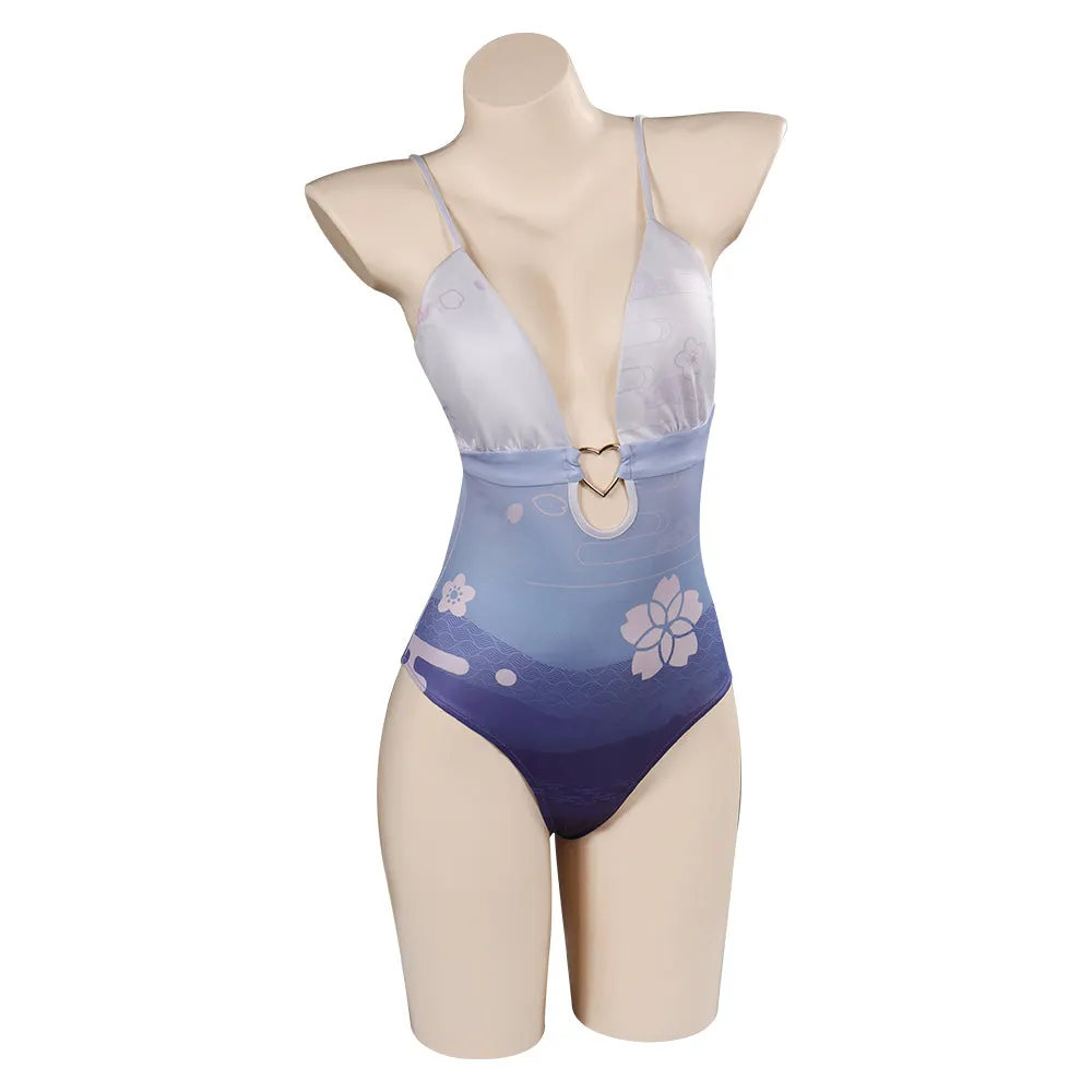 Genshin Impact Raiden Shogun Swimsuit Cosplay Costume Halloween Carnival Party Disguise Suit