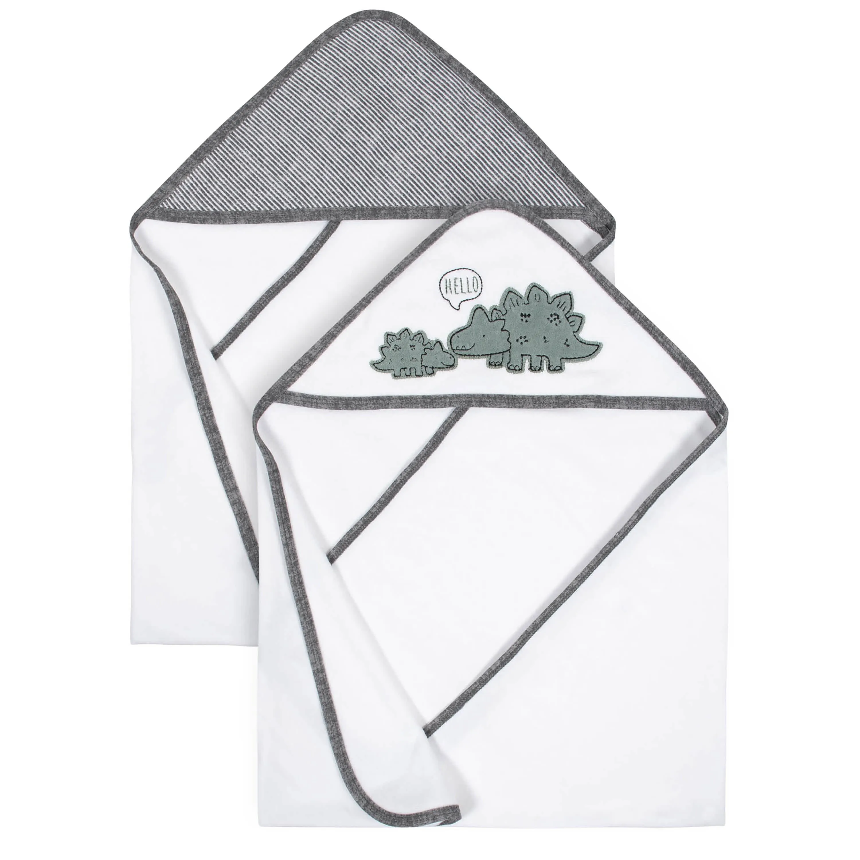 Gerber® Organic 2-Pack Baby Boys Dino Hooded Towels