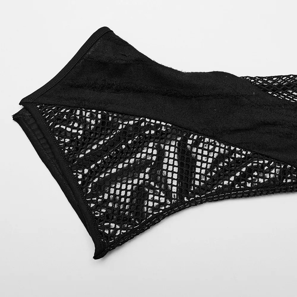 Gothic Buckle Strap Mesh Thigh High Leg Warmers