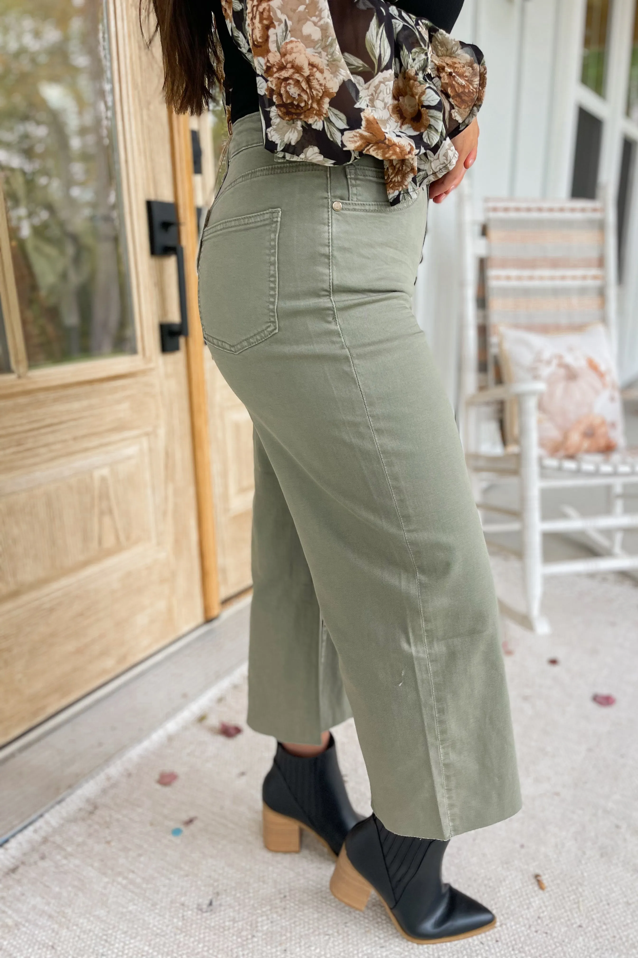 Grover Button Front Stretch Twill Bell Bottom Pants *FINAL SALE*