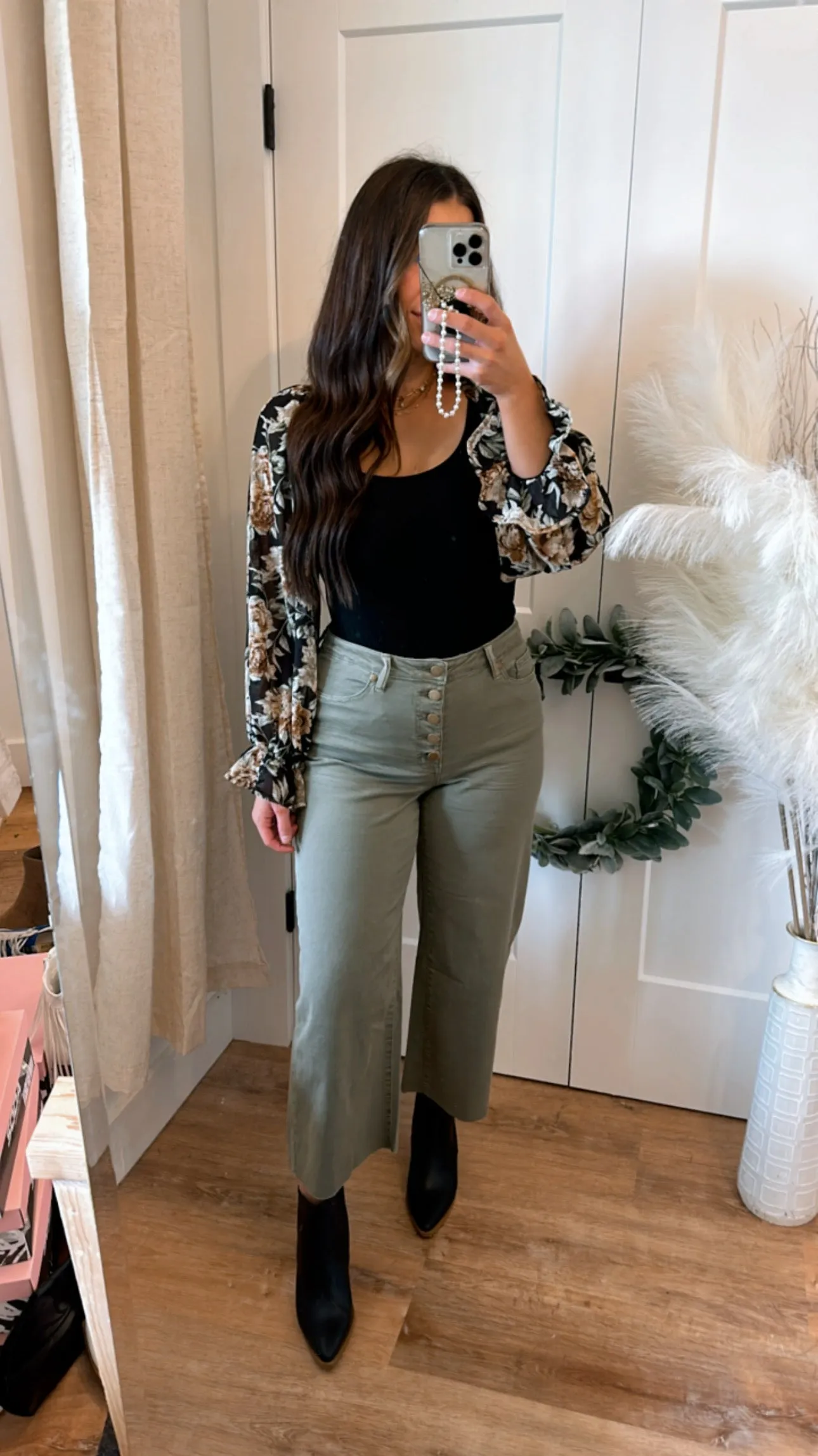 Grover Button Front Stretch Twill Bell Bottom Pants *FINAL SALE*