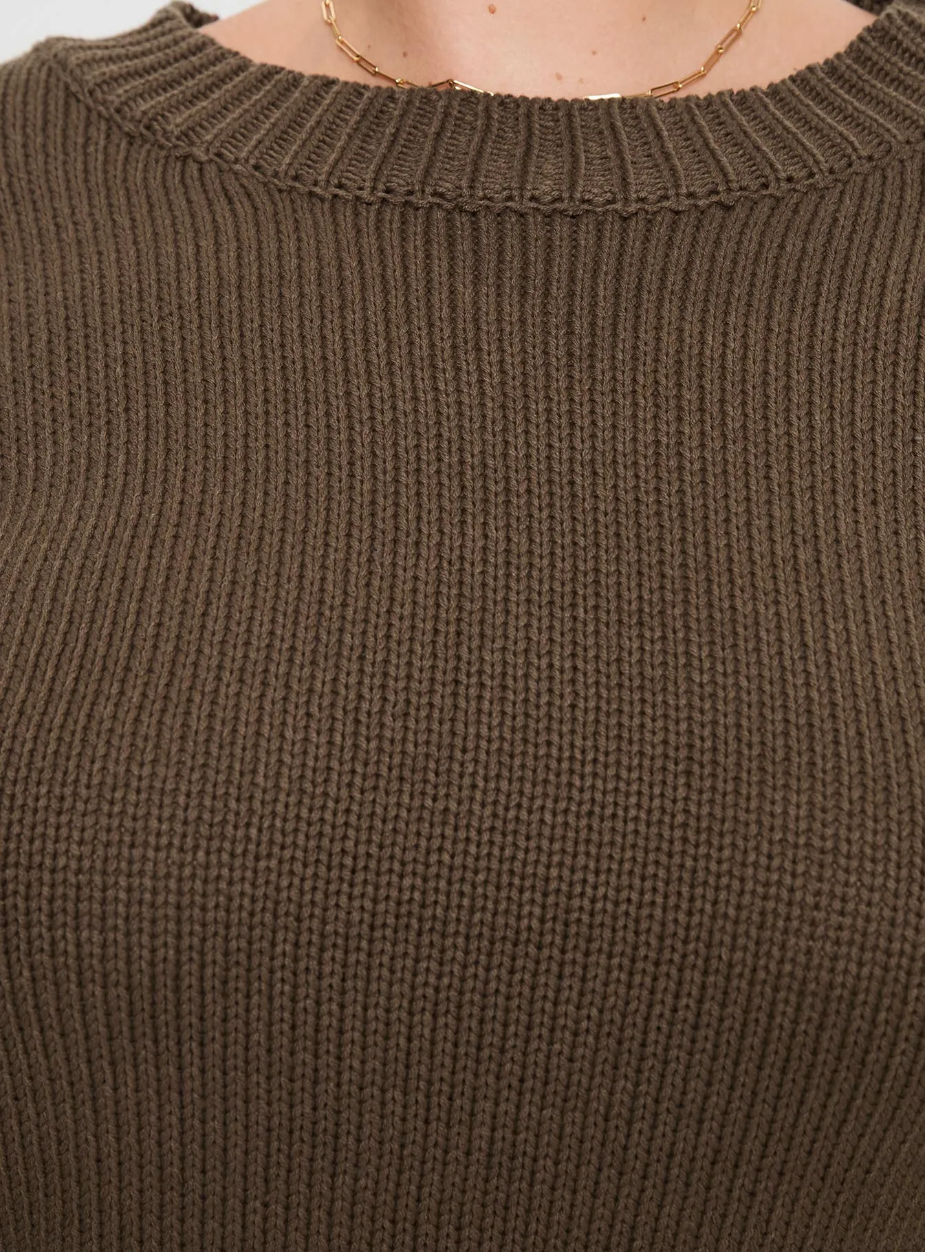 Harmony Knit Sweater Dark Brown Curve