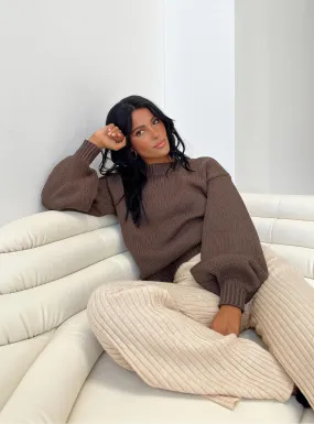 Harmony Knit Sweater Dark Brown