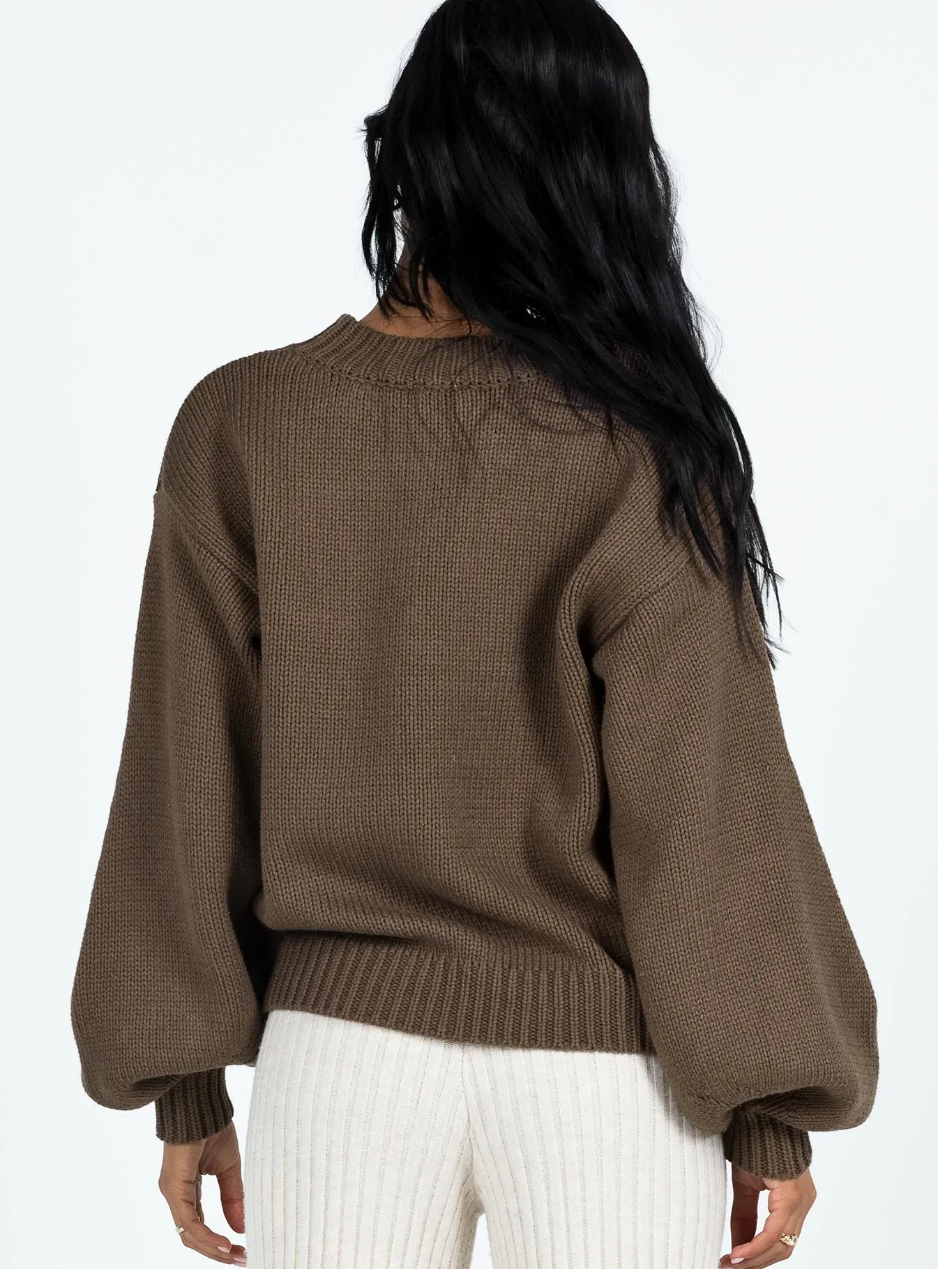 Harmony Knit Sweater Dark Brown