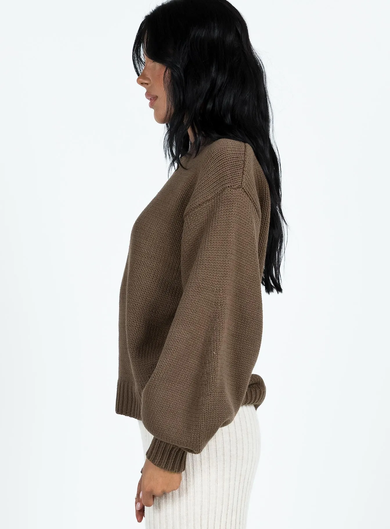 Harmony Knit Sweater Dark Brown