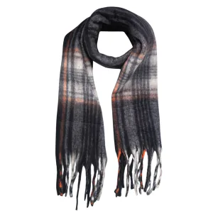 Heavyweight Check Print Scarf - Black