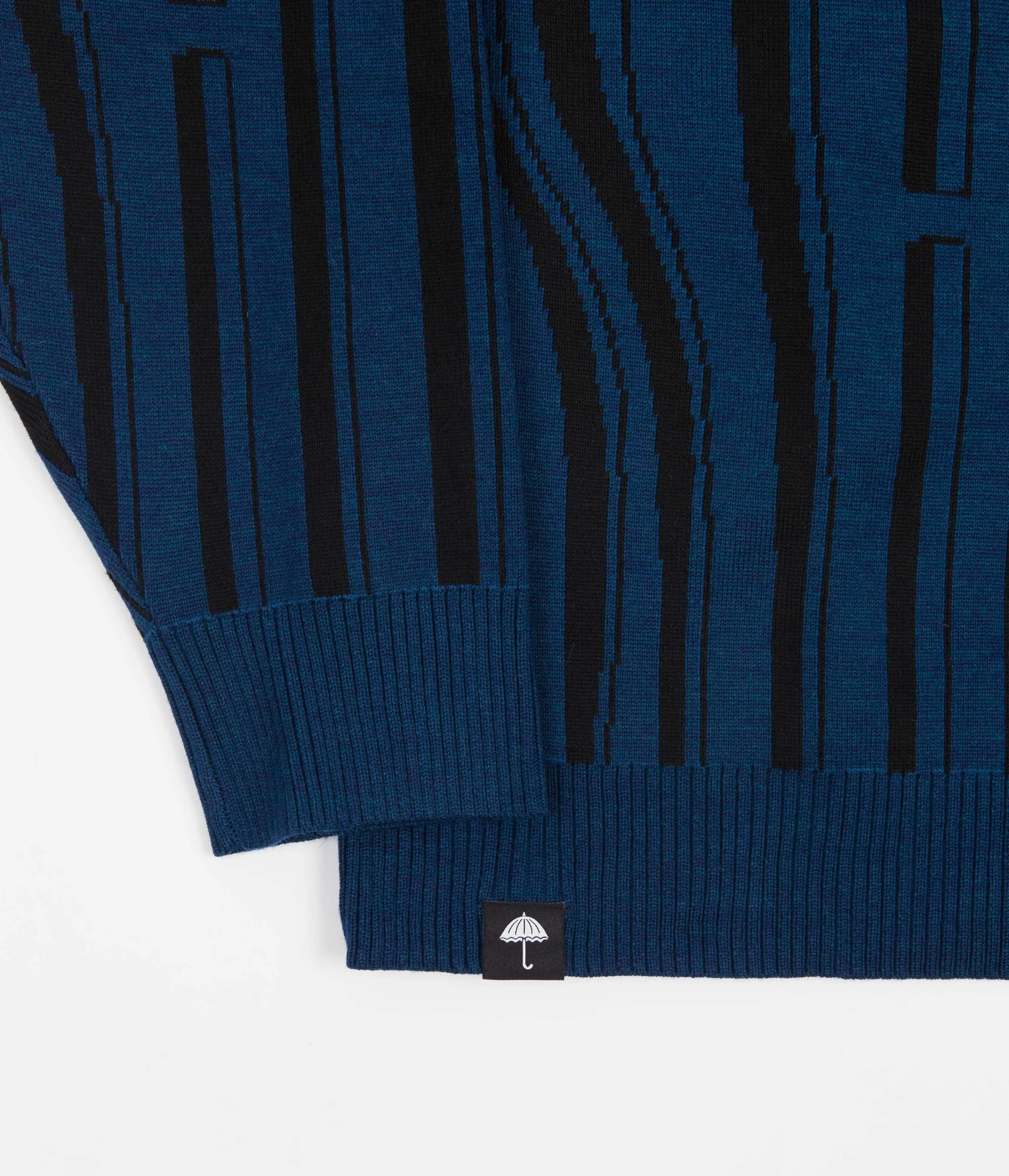 Helas Psychedelic Knitted Crewneck Sweatshirt - Ink Blue