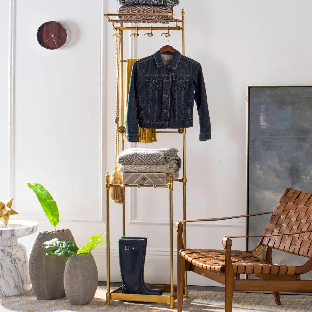 Hollow 80" 4-Hook Coat Rack with Umbrella Stand