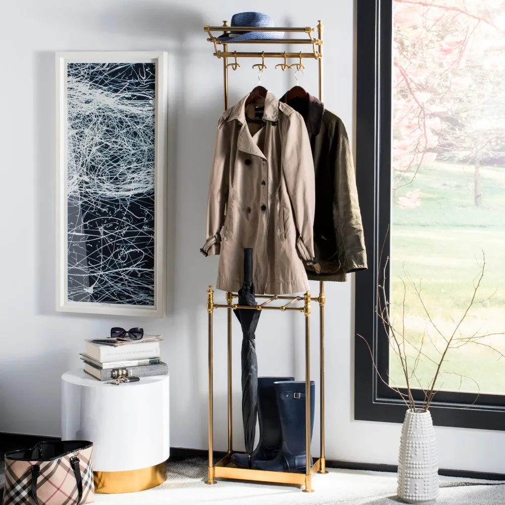 Hollow 80" 4-Hook Coat Rack with Umbrella Stand