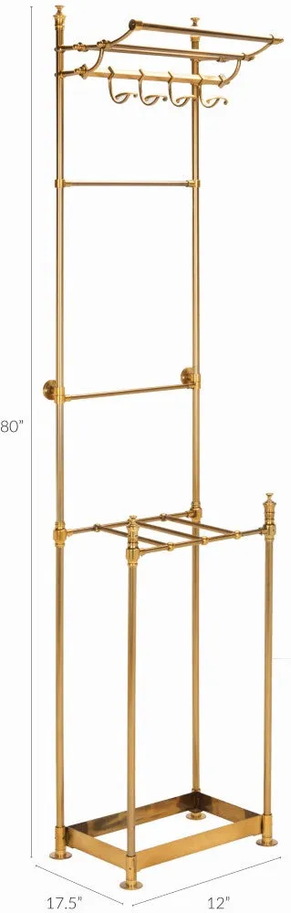 Hollow 80" 4-Hook Coat Rack with Umbrella Stand