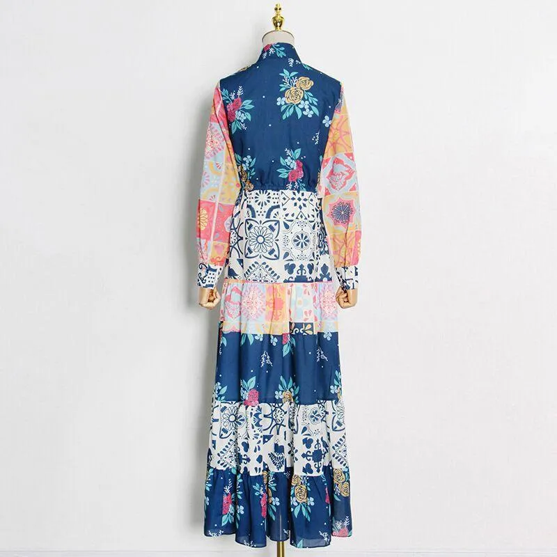 KittenAlarm - Choire Allover Print Maxi A-line Dress