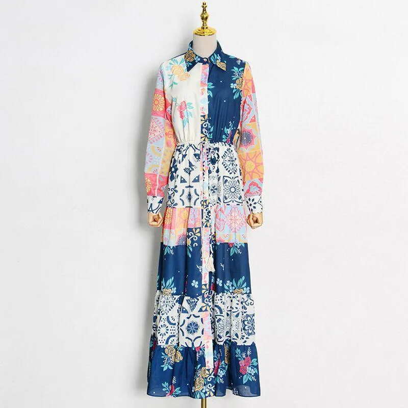 KittenAlarm - Choire Allover Print Maxi A-line Dress