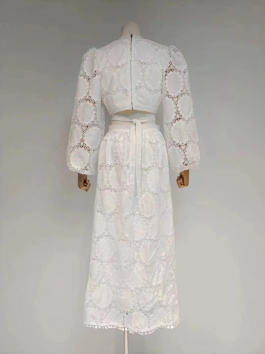 KittenAlarm - Seanna Lace Cotton Embroidered Cut Out Dress