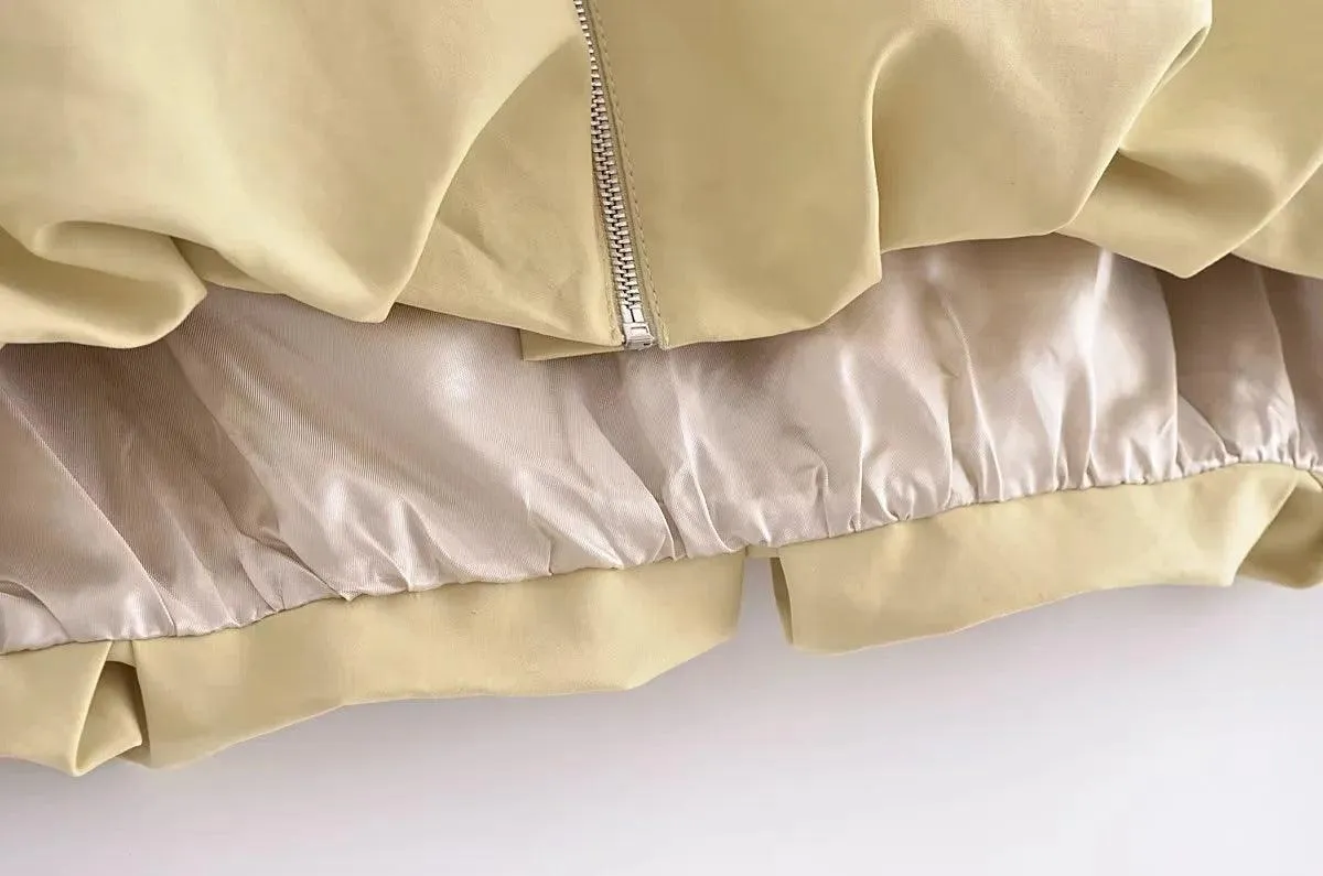 Ladies Solid Color Crew Neck Sleeveless Ruched Vest 2659
