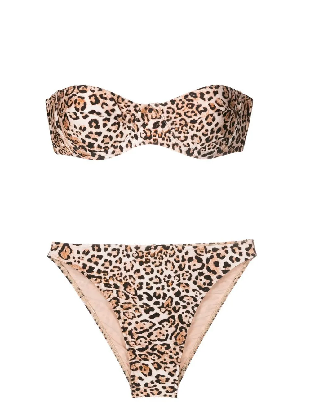 Leopard High-Leg Strapless Bikini