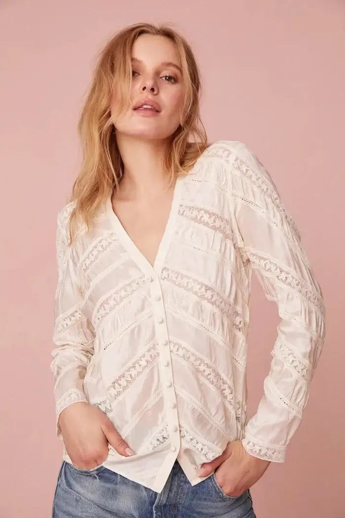 Love Shack Fancy - Tandra Top in Antique White
