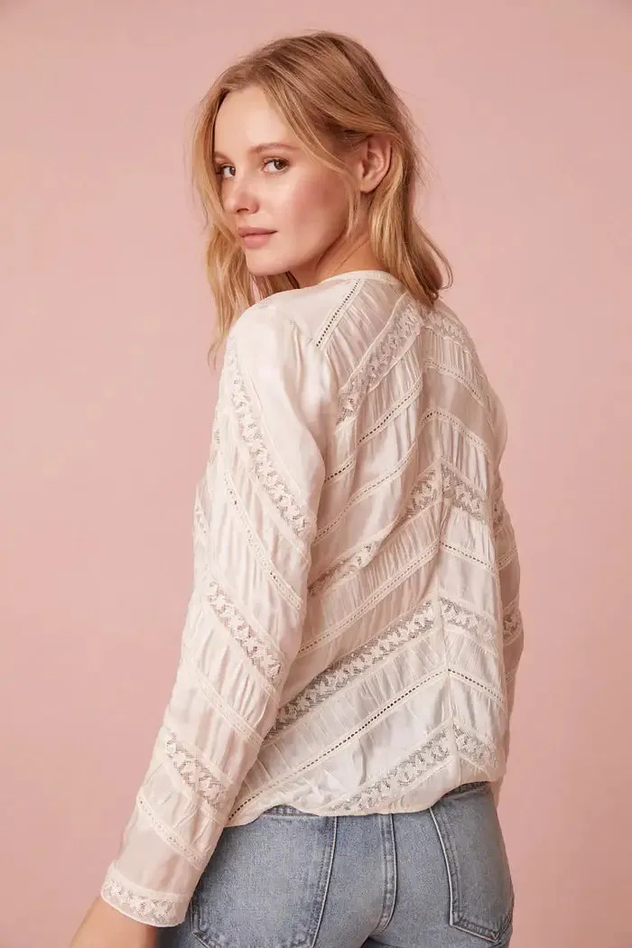 Love Shack Fancy - Tandra Top in Antique White