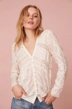 Love Shack Fancy - Tandra Top in Antique White