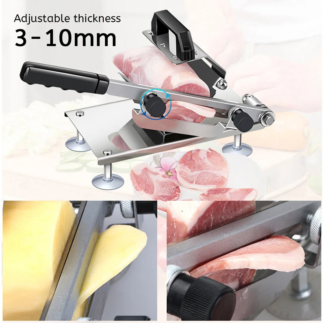 Manual Frozen Meat Slicing Machine Handle Slice Cutting Commercial Grade Stainless Steel