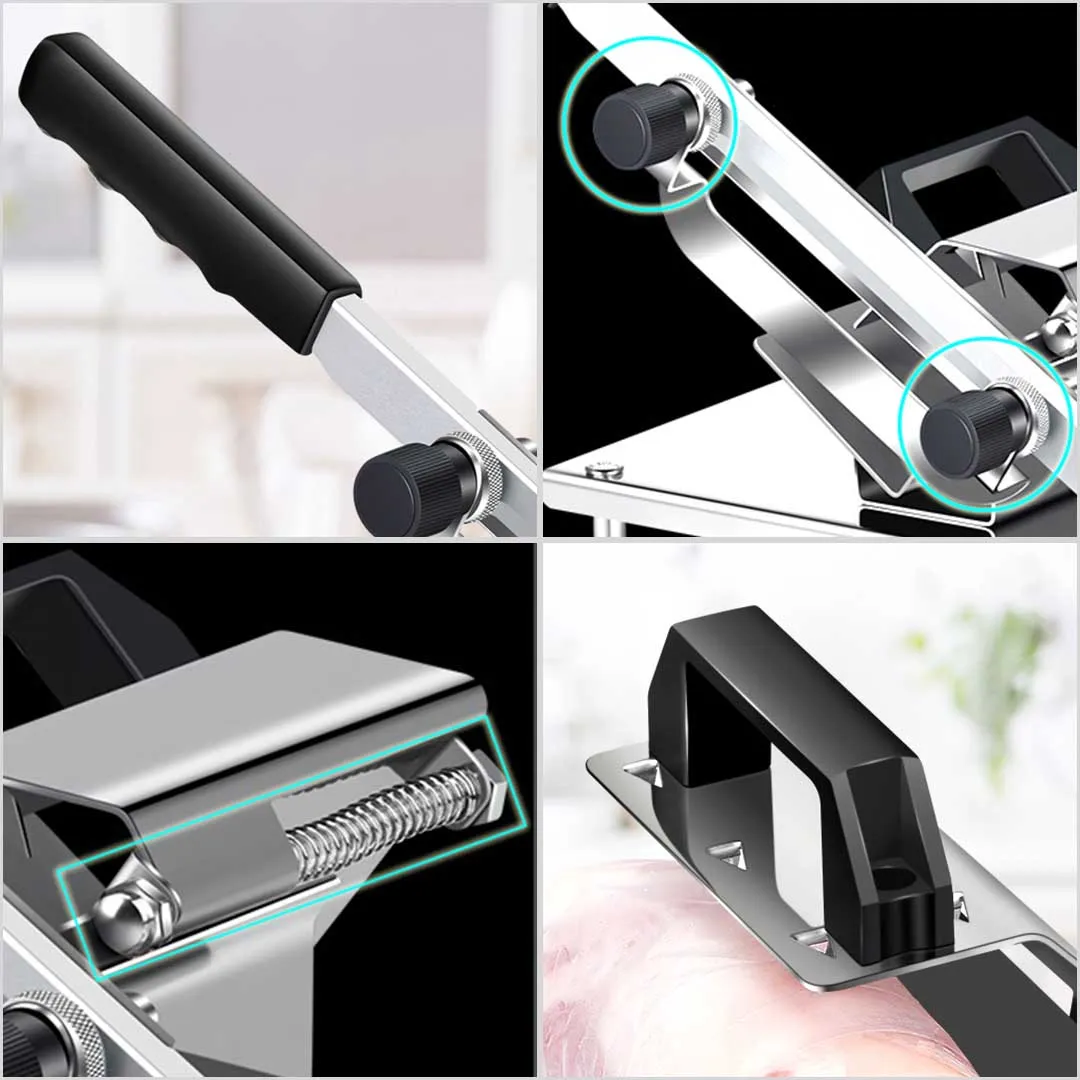 Manual Frozen Meat Slicing Machine Handle Slice Cutting Commercial Grade Stainless Steel