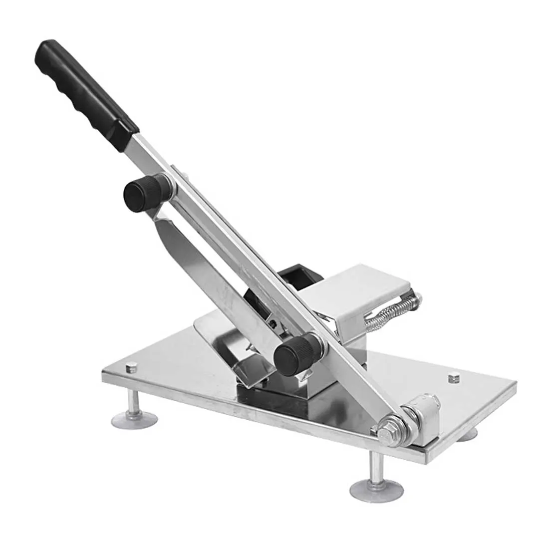 Manual Frozen Meat Slicing Machine Handle Slice Cutting Commercial Grade Stainless Steel