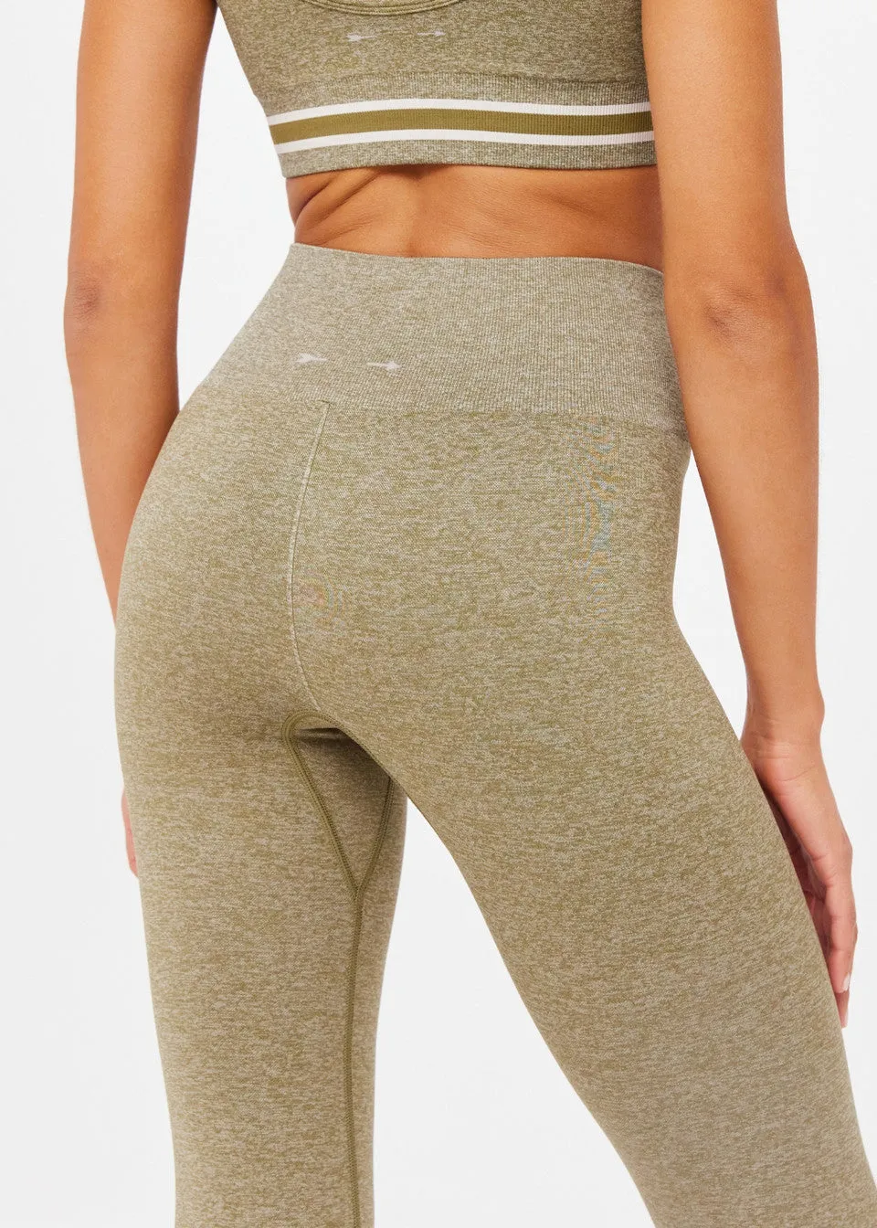 Marle Seamless Dance Midi Pant, Olive Marble