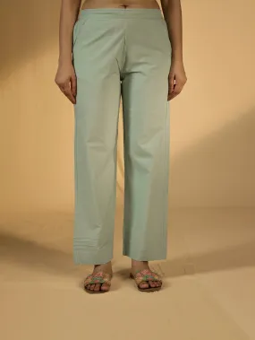 Mint Leaves Cotton Straight Pant